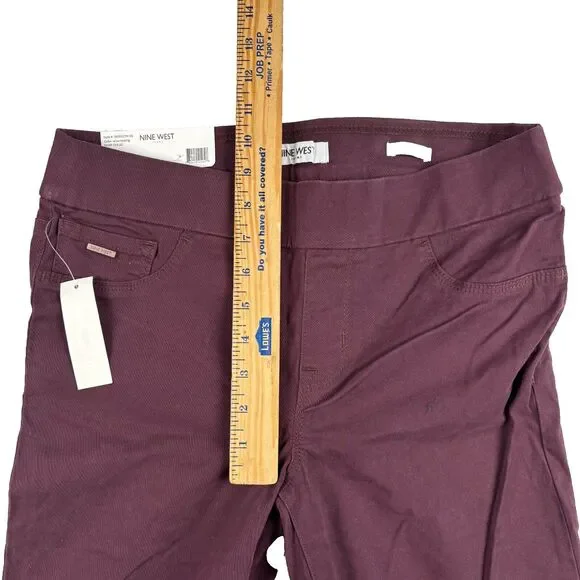 Nine West Women's Heidi Pull On Elastic Waist Stretch Twill Straight Leg Pant‎ 4 - Picture 4 of 12